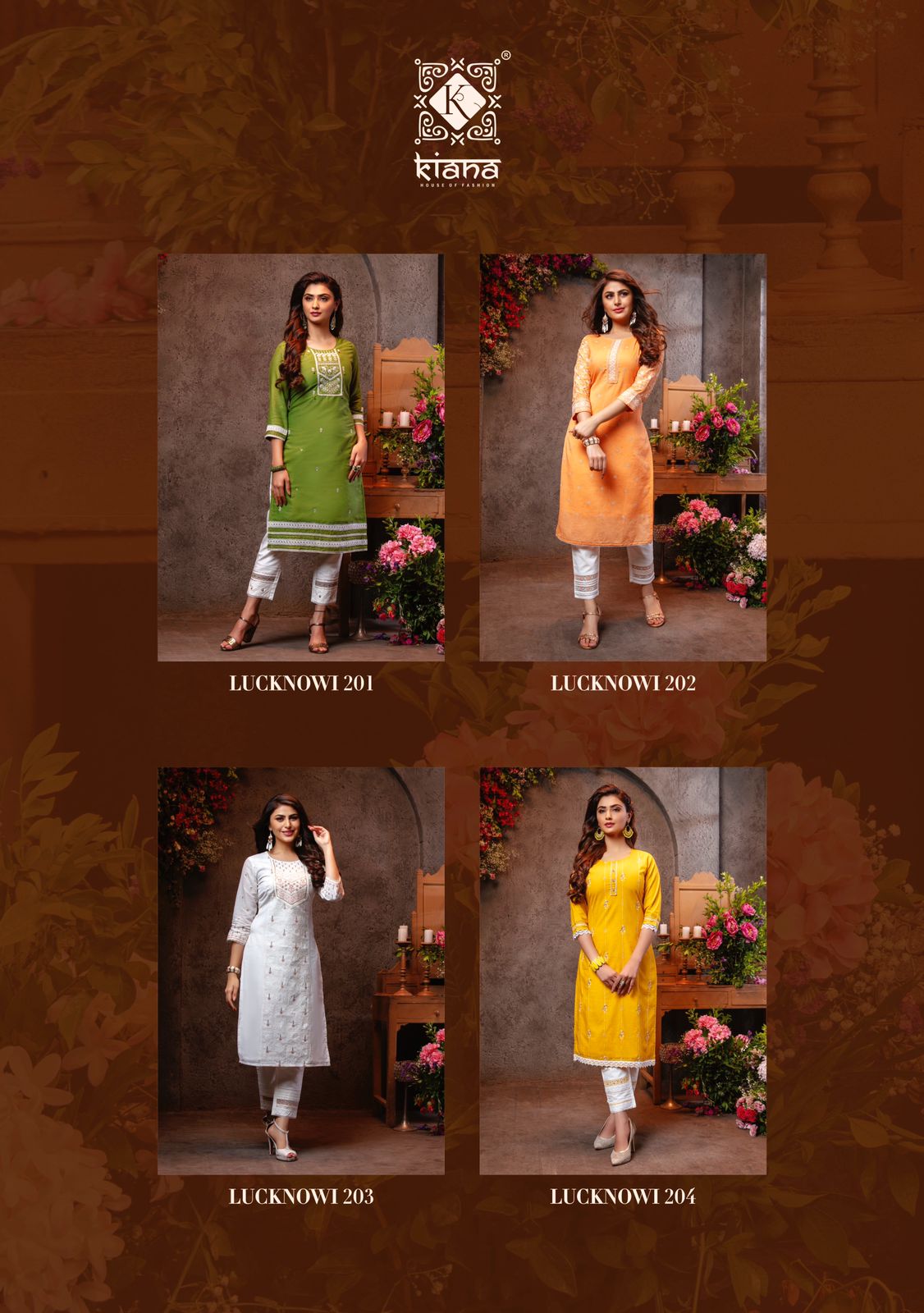 Kiana Lucknowi 2 Fancy Ethnic Wear Cotton Kurti With Bottom Collection
